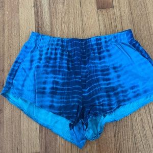 Blue tie dye shorts